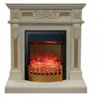 Real-Flame Corsica STD/EUG WT с очагом Rimini дизайнерский электрокамин с подсветкой