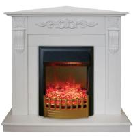 Real-Flame Dominica Corner STD/EUG WT с очагом Rimini в современном стиле белый электрический камин