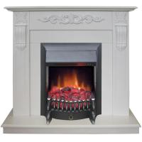 Real-Flame Dominica STD/EUG WT с очагом Fobos s Lux BL/BR, Majestic s Lux BL/BR электрический камин с эффектом живого огня
