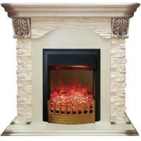 Real-Flame Dublin LUX STD/EUG WT с очагом Rimini в современном стиле электрический пристенный камин