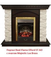 Real-Flame Elford ST AO + Fobos/Majestic высокий мраморный электрокамин