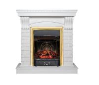 Real-Flame JAZZ STD/EUG WT с очагом Fobos s Lux BL/BR, Majestic s Lux BL/BR электрокамин с классическим очагом 2D