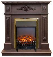 Real-Flame Lilian STD/EUG DN с очагами Fobos s Lux BL/BR, Majestic s Lux BL/BR для гостинной электрокамин темный