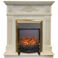 Real-Flame Lilian STD/EUG WT с очагами Fobos s Lux BL/BR, Majestic s Lux BL/BR светлый уютный электрокамин