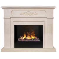Real-Flame Malta 25,5/26 WT с очагом Black вставка + 3D Cassette 630 стильный электрокамин 3D с паром и звуком