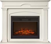 Real-Flame MIRRA 26 WT пастельно-белый с очагом GENIUS 26 электрокамин с широким очагом 2D