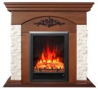 Real-Flame Neapolis STD/EUG WT (NT-315) с очагом Eugene электрокамин с классическим очагом 2D