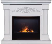 Real-Flame OFELIA 26 WT с очагом 3D CASSETTE BLACK PANEL электрокамин с широким очагом 3D