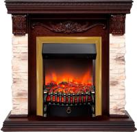 Real-Flame PATRICIA STD NT с очагами Fobos s Lux BL/BR, Majestic s Lux BL/BR электрокамин с широким очагом 3D