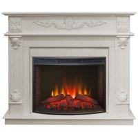 Real-Flame Philadelphia 25,5/26 WT с очагом Evrika 25,5 LED светлый оттенок каминный комплект