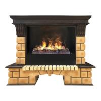 Real-Flame Stone Brick 26 AO с очагом 3D Cassette 630 (Black вставка) электрокамин с широким очагом 3D