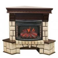 Real-Flame Stone Corner 25/25,5 с очагом Firefield 25 S IR уютный закрытый электрический камин