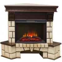 Real-Flame Stone Corner 25/25,5 с очагом Sparta 25,5 LED угловой электрический камин для квартиры