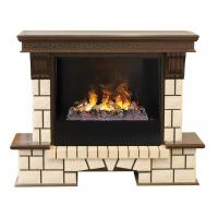 Real-Flame Stone 26/HL AO (DN) с очагом 3D Cassette 630 (Black вставка) электрокамин с широким очагом 3D