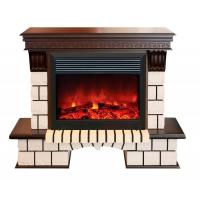 Real-Flame Stone 26/HL с очагами Moonblaze Delux/Lux (BL/BR) зеркальный электрокамин с эффектом живого огня и звуком
