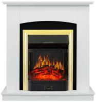 Royal Flame Barсelona дуб белый с очагом Majestic FX Brass/Black электрокамин с классическим очагом 2D