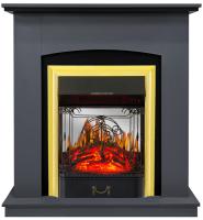 Royal Flame Barсelona дуб серый с очагом Majestic FX M Brass/Black электрокамин с классическим очагом 2D