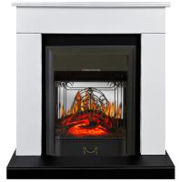 Royal Flame BERGEN белый с черным с очагом Fobos FX M Black/Brass электрокамин с классическим очагом 2D
