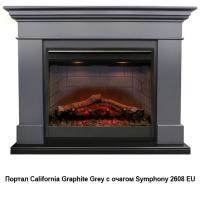 Royal Flame California Graphite grey с очагом Symphony 2608 EU/ 2624-L электрокамин с широким очагом 2D