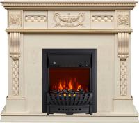Royal Flame Corsica (cлоновая кость с патиной) c очагом Aspen Black электрокамин с классическим очагом 2D