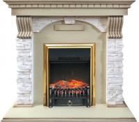 Royal Flame Dublin арочный сланец крем с очагом Fobos (Слоновая кость) электрокамин с классическим очагом 2D