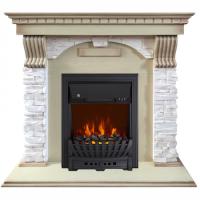Royal Flame Dublin арочный сланец крем слоновая кость с очагом Aspen Black электрокамин с классическим очагом 2D