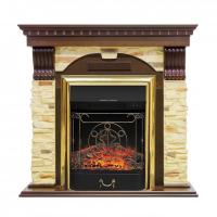 Royal Flame Dublin арочный сланец с очагом Majestic Black/Brass (Темный дуб) электрокамин с классическим очагом 2D