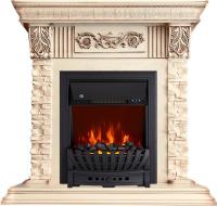 Royal Flame Luxemburg (Слоновая кость) с очагом Aspen Black электрокамин с классическим очагом 2D