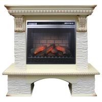 Royal Flame Pierre Luxe сланец мелкий белый с очагом Vision 23 EF LED 3 D FX (Cлоновая кость с красной патиной) электрокамин с широким очагом 2D