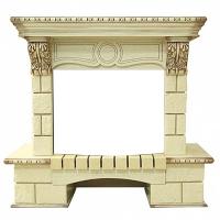 Royal Flame Pierre Luxe угл. Шампань под очаг Dioramic 25 FX (Слоновая кость) угловой широкий портал