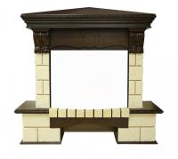 Royal Flame Pierre Luxe угл. Шампань под очаг Dioramic 25 FX (Темный дуб) угловой широкий портал