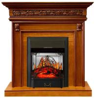 Royal Flame Valletta Орех с очагом Majestic FX Brass электрокамин с классическим очагом 2D