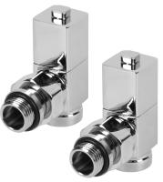 Royal Thermo CUBE, УГЛОВОЙ, (2 шт) хром набор вентелей