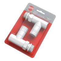 Royal Thermo PIANO, ПРЯМОЙ, (2 шт) белый набор вентелей