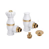 SR Rubinetterie Liberty 1/2х3/4 угловой белый RAL9010 комплект вентилей для радиаторов