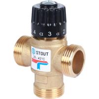 STOUT 1 НР 20-43°С KV 1,6 м3/ч смесительный клапан