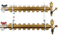TIEMME 1"x3/4 EK на 9 выходов, с наружной резьбой коллектор регулируемый в сборе