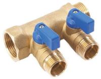 TIEMME 3/ 4"x1/2 на 2 выхода, с наружной резьбой коллектор распределительный