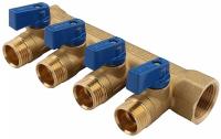 TIEMME 3/ 4"x1/2 на 4 выхода, с наружной резьбой коллектор распределительный