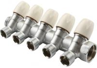 TIEMME 3/4"x1/2 на 5 выходов, хром, с наружной резьбой коллектор распределительный