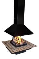 TRAFORART VULCANO CENTRAL без стекла, полка керамика готовый дровяной каминокомплект
