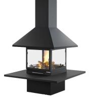 TRAFORART VULCANO CENTRAL со стеклом полка керамика готовый дровяной каминокомплект