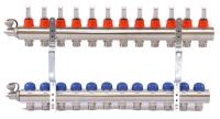 Uni-fitt 1" х12 вых 3/4" с расходомерами и вентилями(440E4312) для отопления