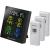 Bresser ClimaTemp Hygro Quadro с тремя датчиками, черная (77031) цифровая метеостанция