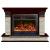Glenrich Панорама 28 (New flame) камень-Грот однотонный/цвет-Красное дерево электрокамин с широким очагом 2D