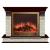 Glenrich Панорама Sharm 39 BL,BR камень-Грот однотонный/цвет-Красное дерево электрокамин с широким очагом 2D