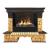 Real-Flame Stone Brick 26 AO с очагом 3D Cassette 630 (Black вставка) электрокамин с широким очагом 3D