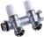 TIEMME 3/ 4"x3/4 на 2 выхода, никель, с наружной резьбой коллектор распределительный