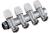 TIEMME 3/ 4"x3/4 на 4 выхода, никель, с наружной резьбой коллектор распределительный